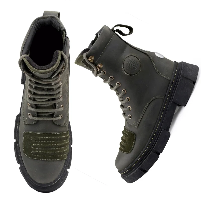 Bacca Bucci Sinister Oil Pull Up Leather Combat Boots